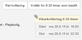 Vikarens vagtkvittering
